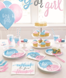 Gender Reveal Party Balloons, Supplies and Decorations